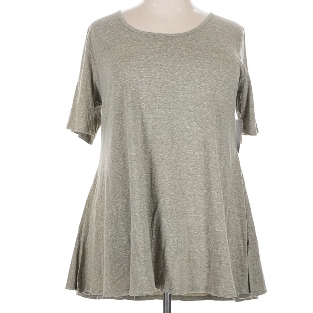 LuLaRoe Womens Perfect T Size 2XL Grey Heathered Top Tunic Cotton Rayon‎ NWT